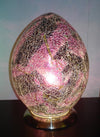 Stylish Glass Mosaic, Egg Shaped Table Lamp - Purple