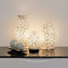 Mini Mosaic Glass Egg Lamp - White Flower