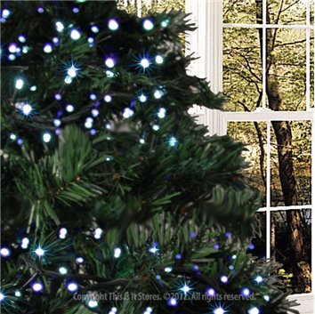 200 blue and white LED chaser Christmas lights – 13.9m