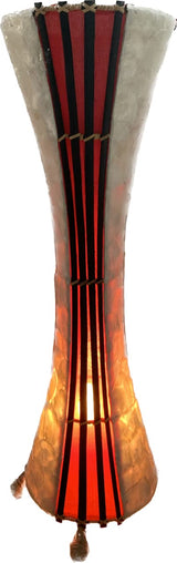 70cm red and white tortoiseshell-style floor lamp