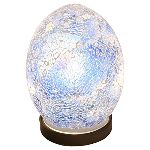 Febland Table Lamp - Mini Mosaic Egg Light - Decorated Glass - Black