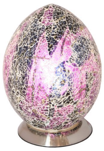 Mosaic Egg Lamp, Glass, Purple, Medium