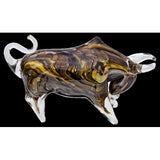 Textured glass bull ornament 26cm