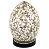 Mini Mosaic Glass Egg Lamp - White Flower