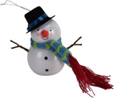 Flashing LED snowman Christmas baubles set of six