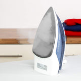 Quest 2200W blue and white steam iron with non-stick soleplate