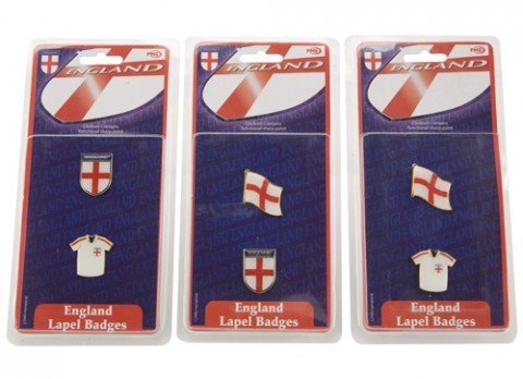 PMS two-pack England enamel metal supporter lapel badges