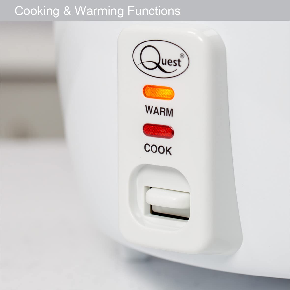 White Quest 0.8L rice cooker with keep-warm function