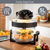 Quest 17L halogen air fryer oven with 5L extender ring