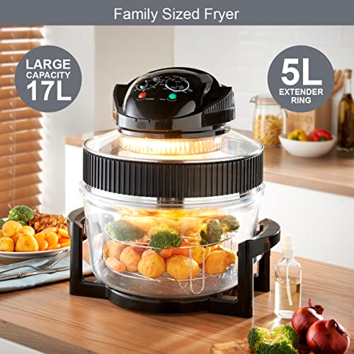 Quest 17L halogen air fryer oven with 5L extender ring