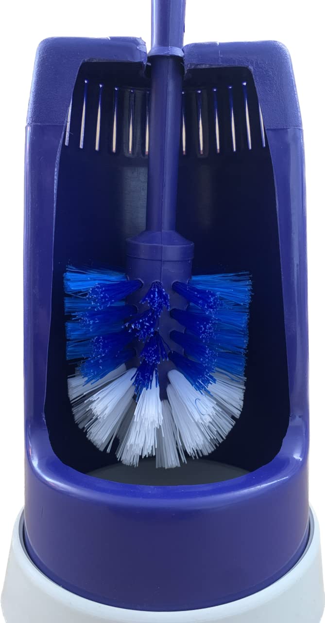 Toilet brush and holder set with water tray in assorted colours