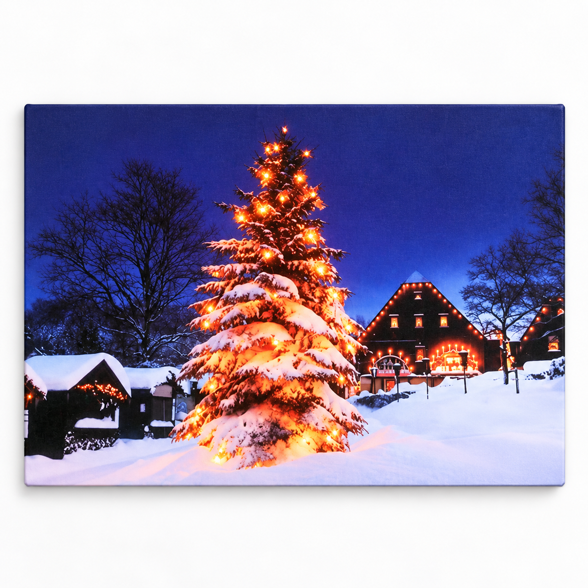 The Christmas Workshop LED winter snow tree canvas 60 x 40cm