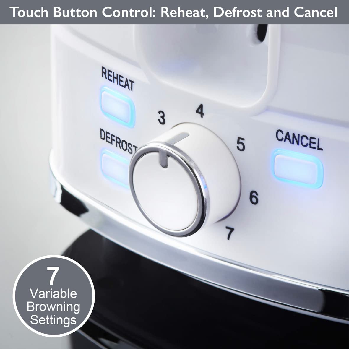 Quest Harmony white 2-slice 930W toaster with seven browning levels
