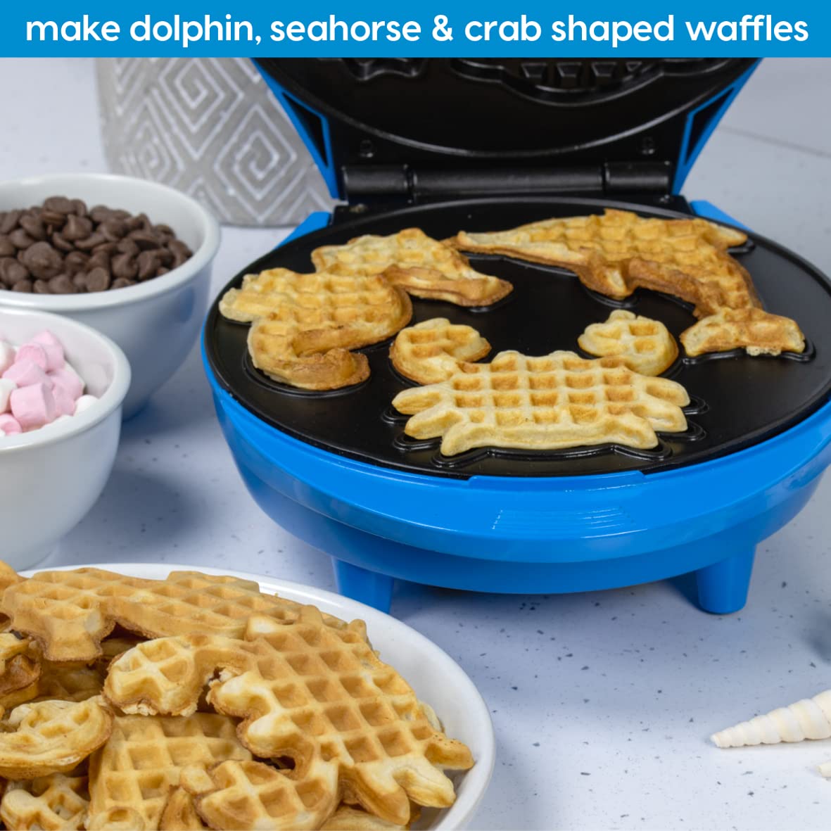 3-in-1 Sea Life Waffle Maker with Non-Stick Plates - Animal Planet