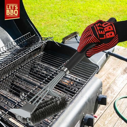 Let's BBQ angled stainless steel barbecue cleaning brush