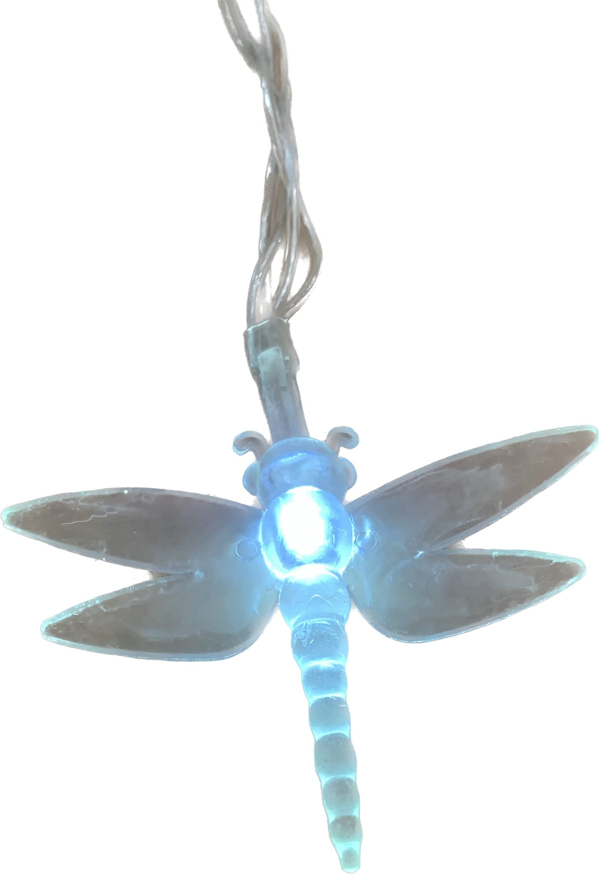 White dragonfly battery string lights with 10 LEDs
