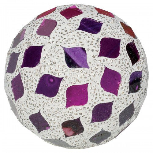 Purple mirrored mosaic glass decorative ball 8.5cm