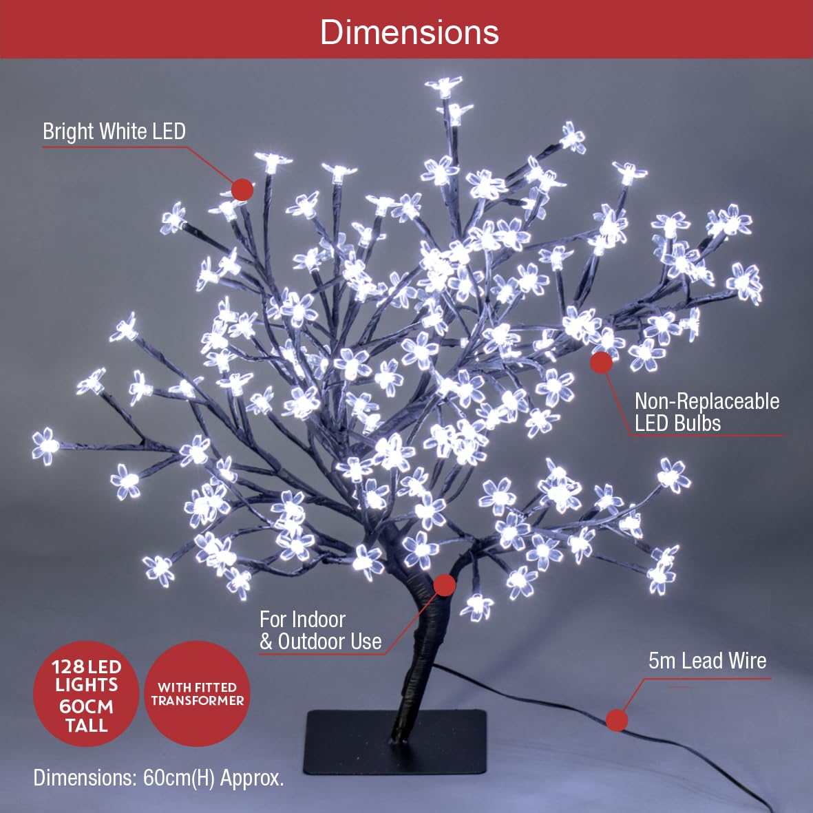 The Christmas Workshop white LED blossom tree display