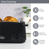Quest black 4-slice 1400W toaster