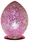 30cm rose pink and silver mosaic glass egg table lamp
