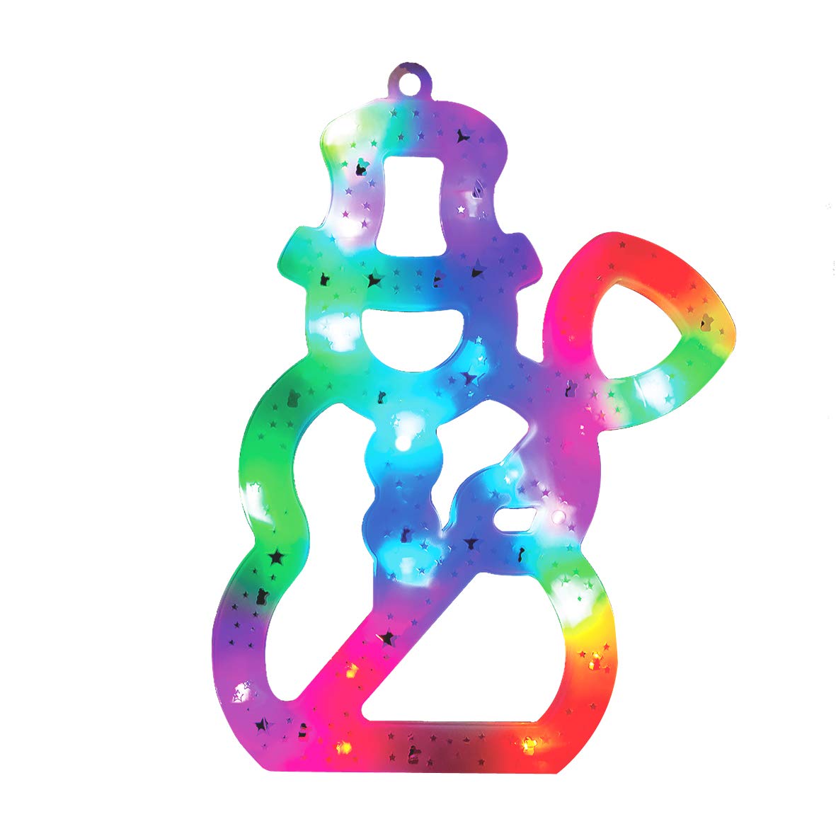 30cm 20 LED multi-coloured snowman Christmas window light with timer