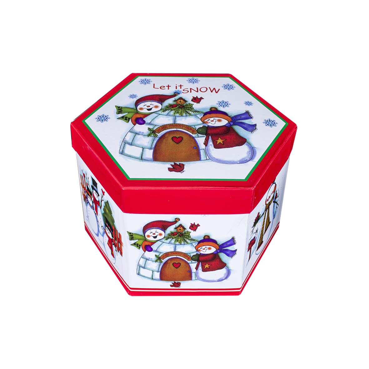 Gift-boxed set of 14 white cartoon snowman Christmas baubles
