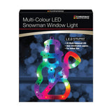 30cm 20 LED multi-coloured snowman Christmas window light with timer