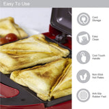 Quest red 750W 2-slice sandwich toastie maker