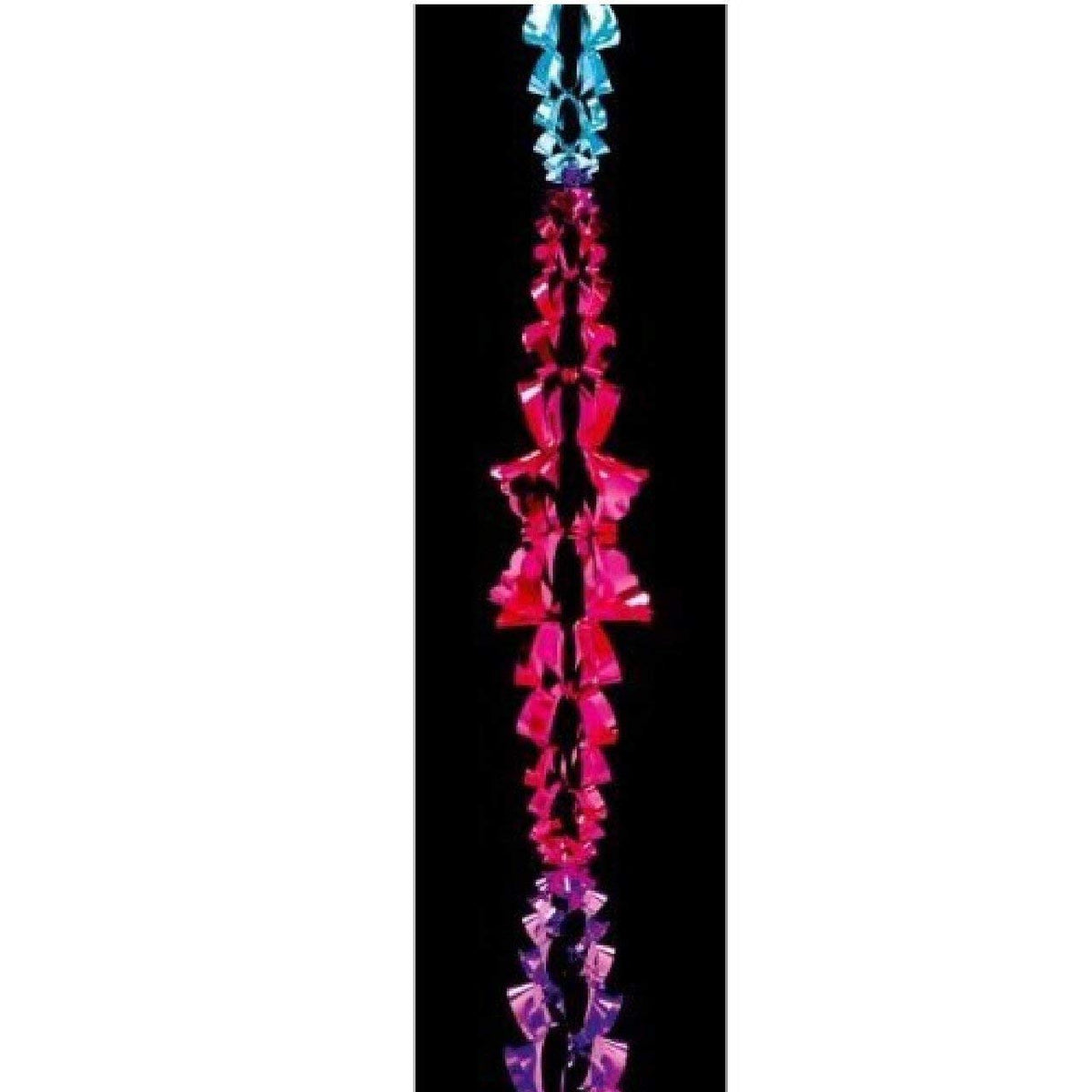 Bright multicoloured foil Christmas garland 2.7m