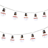 10 warm white LED snowman bulb string lights