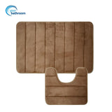 Your Bathroom champagne two-piece memory foam bath mat set