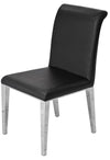 Kirkland black faux leather dining chair with chrome frame