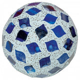 Blue mirrored mosaic glass decorative ball 8cm