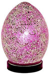 20cm rose pink mosaic glass mini egg table lamp