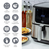Quest 5.5L 1800W digital air fryer in black