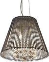 Febland conical chrome four-light chandelier with glass droplets