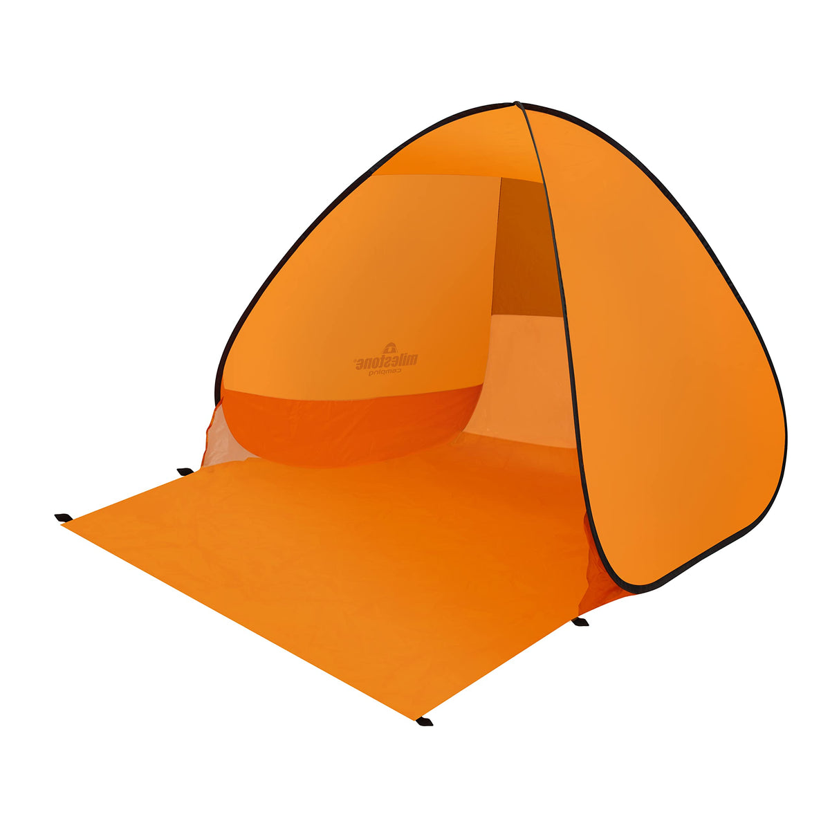 Milestone orange pop-up beach tent with ground sheet
