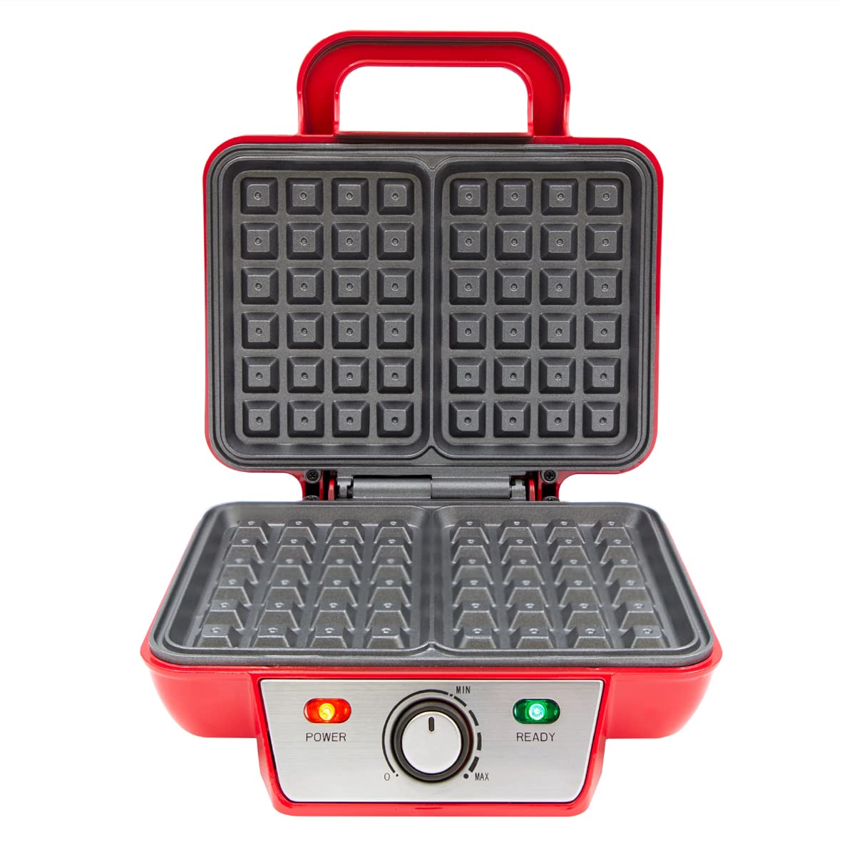 Global Gizmos red two-waffle maker