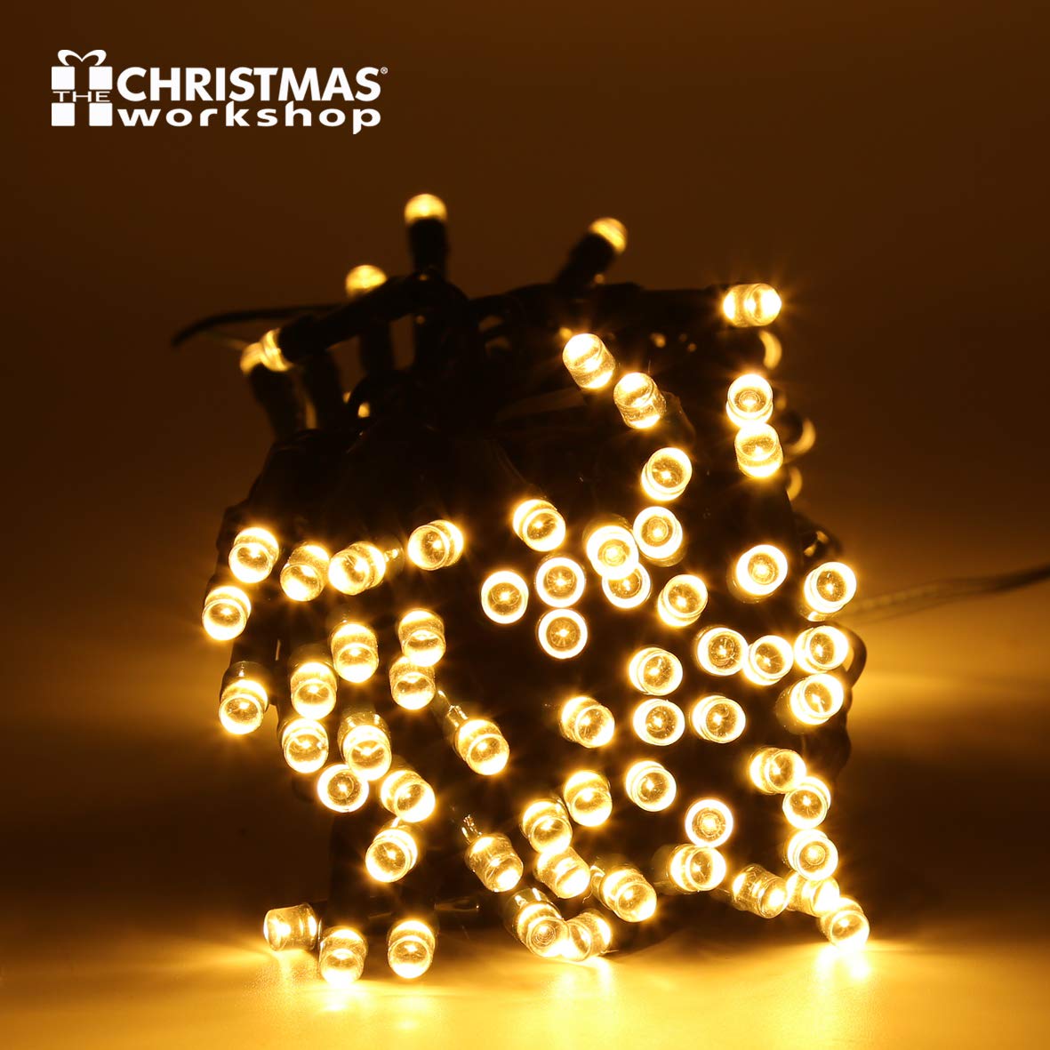Mains-powered warm white LED chaser Christmas lights