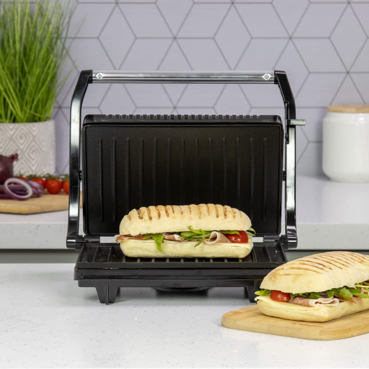 Quest stainless steel panini press and contact grill