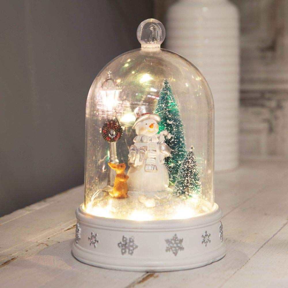 LIGHT UP SNOWMAN STREETLAMP WITH CLOCHE