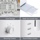 Quest white 870W 2-slice toaster with adjustable browning