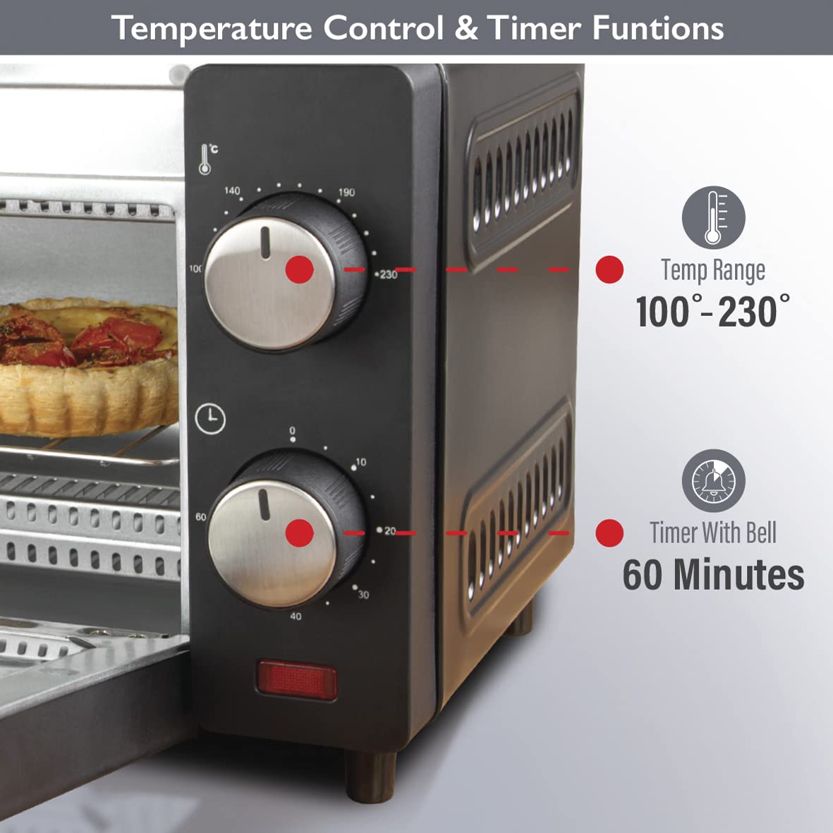 Quest black compact 9L mini oven