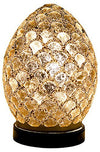 20cm distressed gold mosaic glass mini egg table lamp