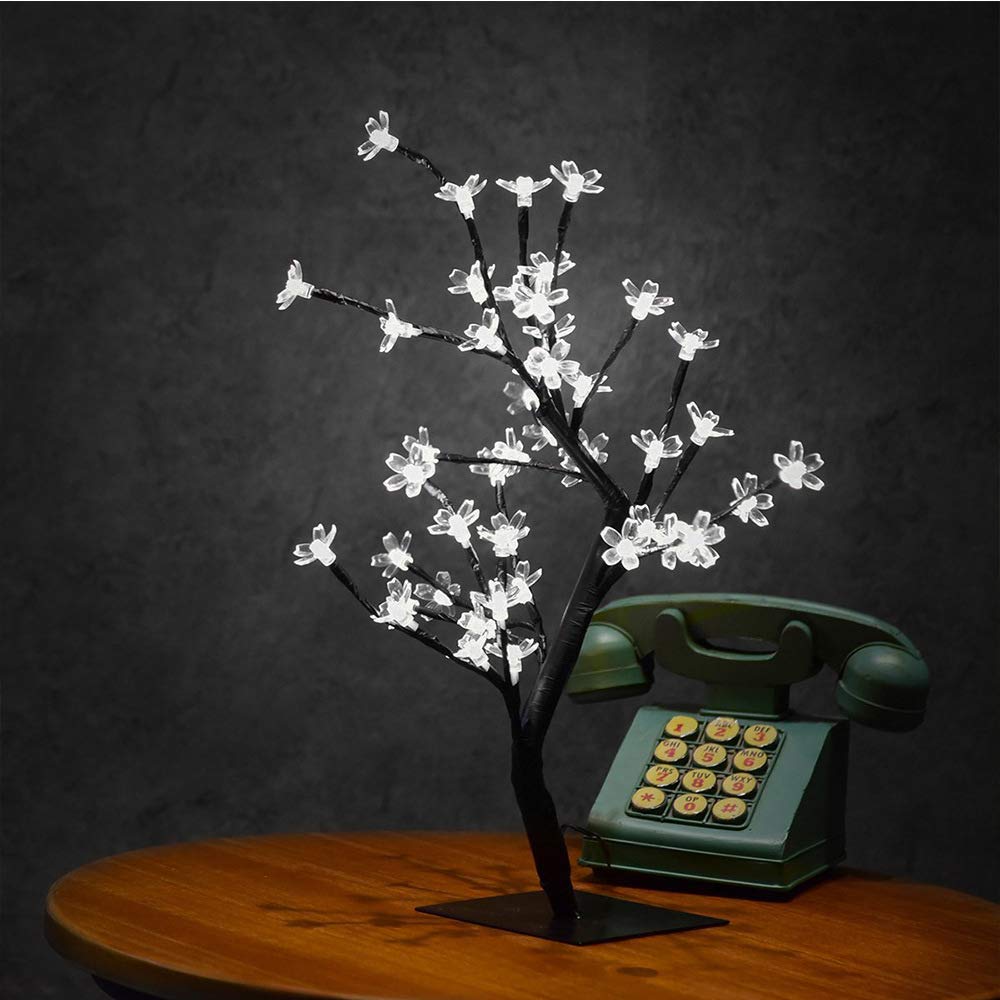 45cm white LED cherry blossom tree – 48 lights