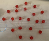 Battery-operated red rose decorative string lights