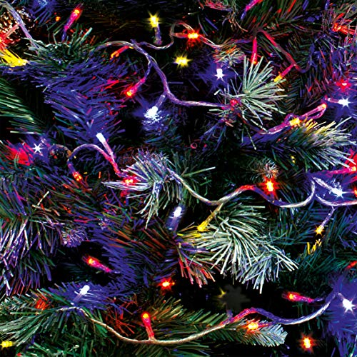 300 multi-coloured battery LED Christmas lights – 29.9m