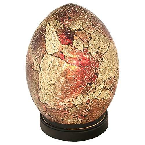 Febland Table Lamp - Mini Mosaic Egg Light - Decorated Glass - Black