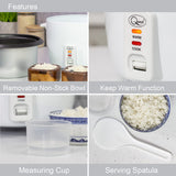 Quest 2.5L 900W rice cooker with keep warm – white