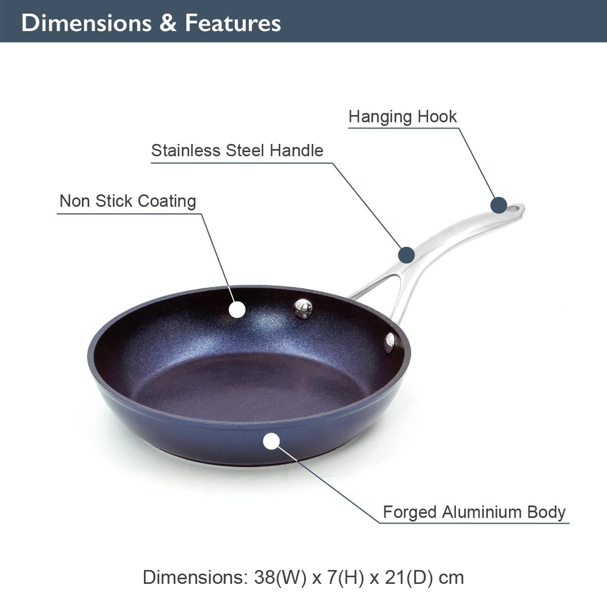 Blackmoor Blue Pro 20cm non-stick frying pan
